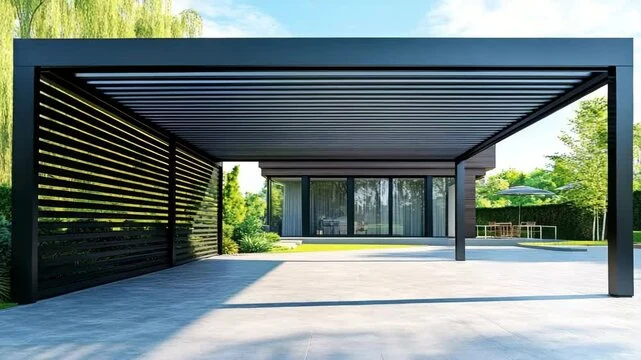 Curved carport steel structure